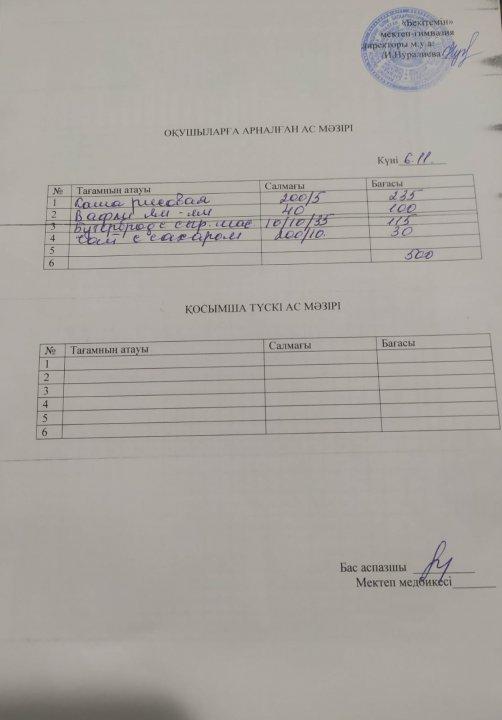 06.11.23ж бір күндік меню